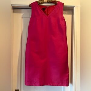 Talbots Raspberry Sleeveless Silk Sheath Dress